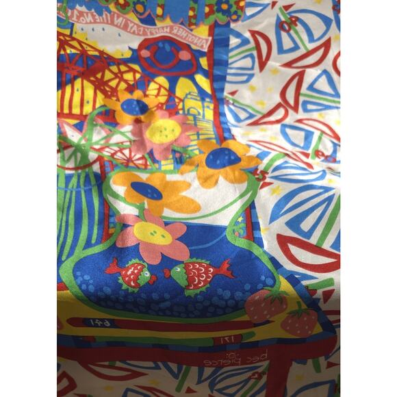 BEC PIERCE Silk Sydney Harbour Brights Scarf 78x78cm Collectors Item,HandrollHem - Picture 5 of 9